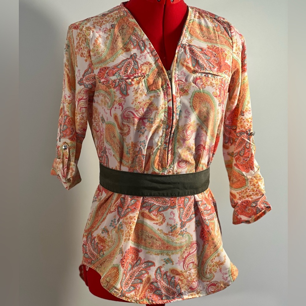 Pastel Paisley 3/4 sleeve blouseXS